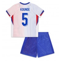Frankrike Jules Kounde #5 Bortedraktsett Barn EM 2024 Kortermet (+ Korte bukser)